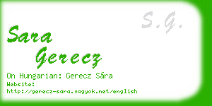 sara gerecz business card